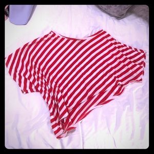 Red and white crop top